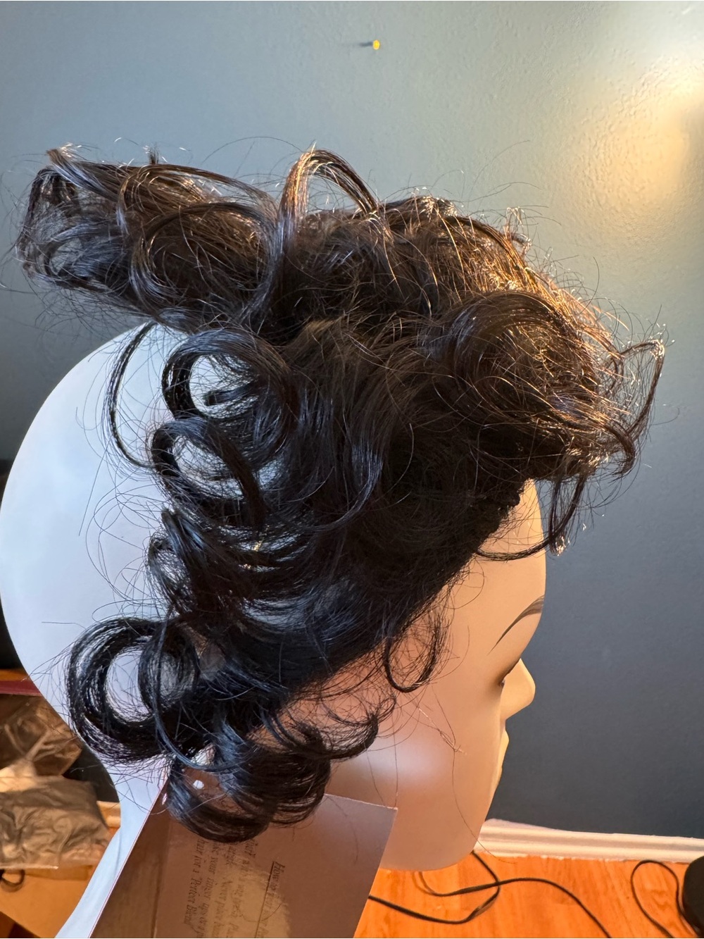 Short Curly Black Women's Wig - Classic Pixie with Volume - Picture 4 of 9